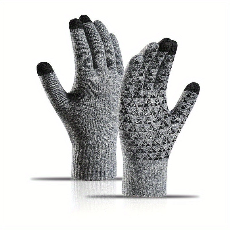 Winter Knitted Gloves Touch Screen Warm Anti Slip Cycling