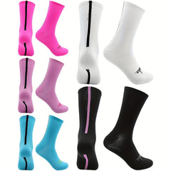 3 Pairs Men's Mid Crew Sport Socks Nylon Blend Breathable Sweat-absorbing Socks