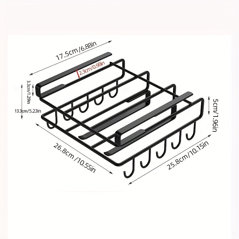 Stainless Steel Kitchen Storage Rack with Hooks and Paper Towel Holder