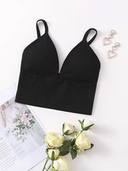 Backless Cami Crop Top Slim Fit V-Neck Sexy Lingerie
