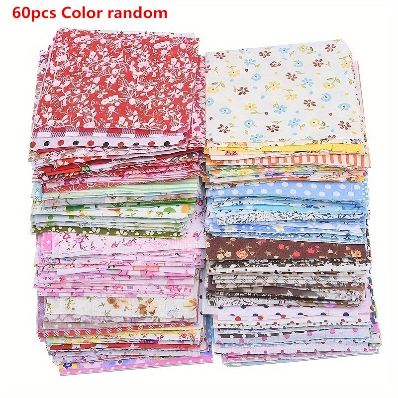 60/100pcs 9x9 Cotton Cloth Set DIY Floral Doll Patchwork Handcraft