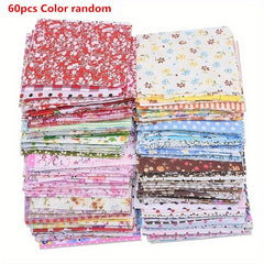 60/100pcs 9x9 Cotton Cloth Set DIY Floral Doll Patchwork Handcraft