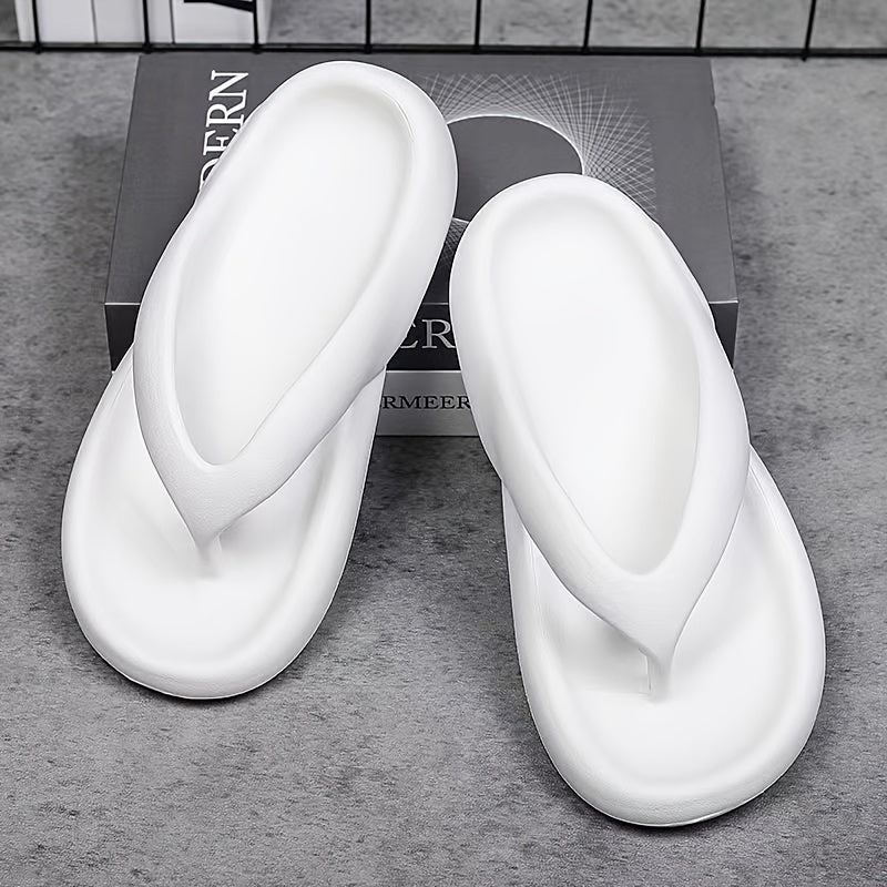 Men's Letter Print Thong Sandals Casual Non Slip Flip-flops