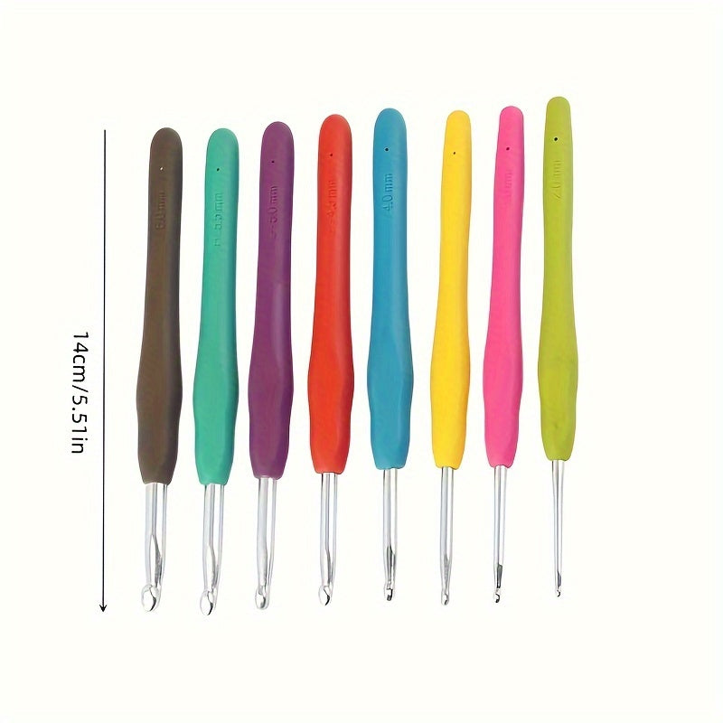 Colorful Soft Handle Crochet Hooks Ergonomic Soft Grip Crochet Needle Set