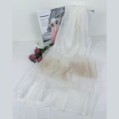 Silk Scarf Contrast Sunproof Shawl Lightweight Breathable