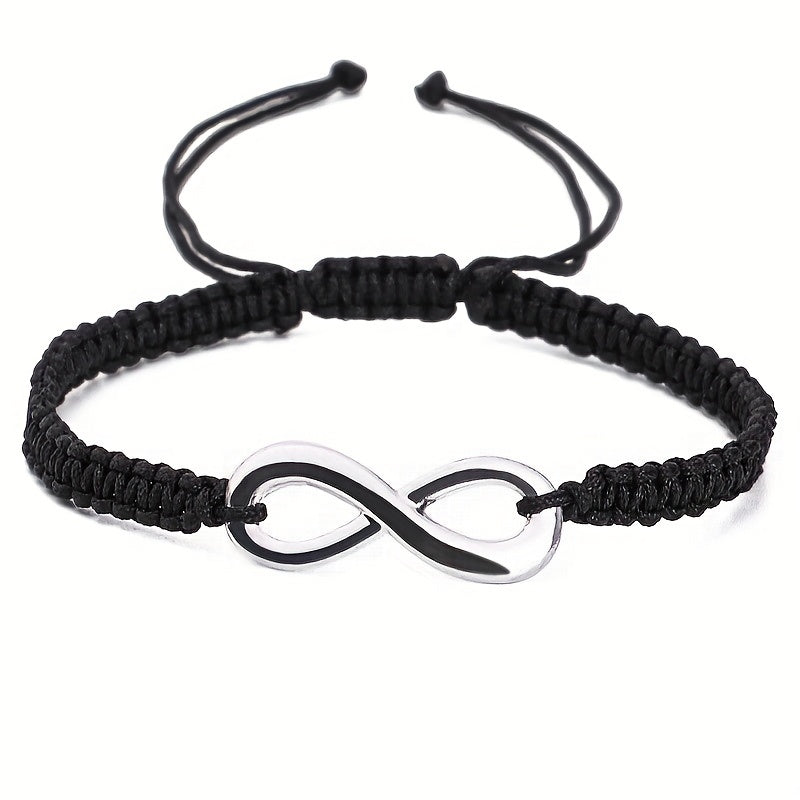 Infinity Symbol Braided Bracelet Adjustable Hand Jewelry Gift