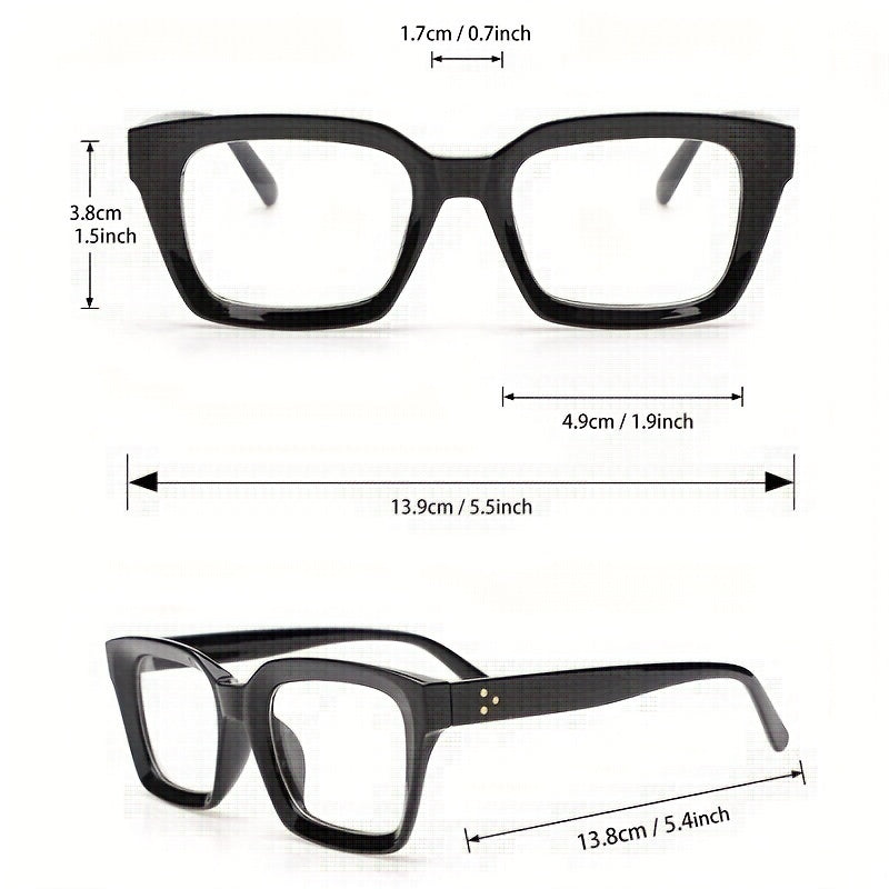 Square Frame Anti Light Clear Lens Glasses Minimalist Eyewear