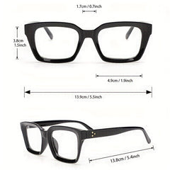 Square Frame Anti Light Clear Lens Glasses Minimalist Eyewear