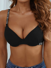 Plunge Bra Comfort Ribbed & Adjustable Straps Lingerie
