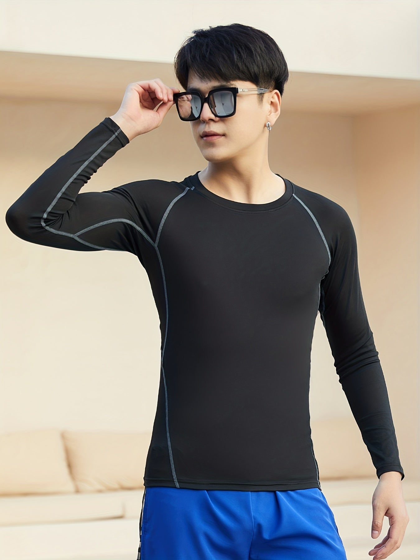 Men's Quick Dry Skinny Fit Tee Gym Training