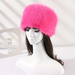 Warm Faux Fur Bucket Hat Soft Coldproof Beanie for Women