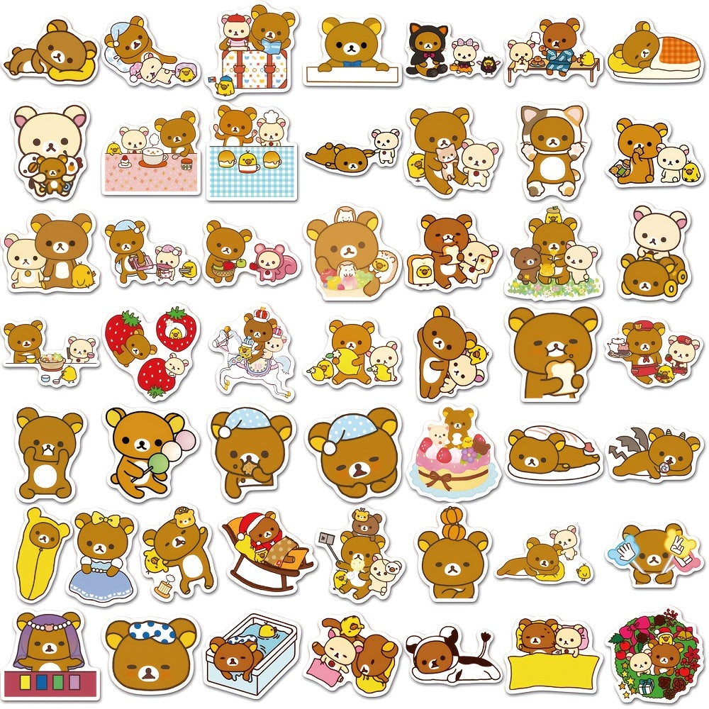 100pcs Cartoon Bear Stickers Animal Bear Diy Stickers Waterproof Stickers