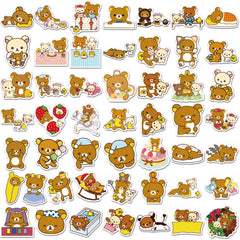 100pcs Cartoon Bear Stickers Animal Bear Diy Stickers Waterproof Stickers