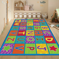 Colorful Alphabet Game Large Carpet Area Carpet Soft Machine Washable