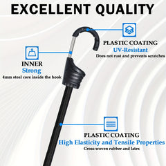 4pc Bungee Cords Hooks Elastic Rope Straps Camping Bike Luggage