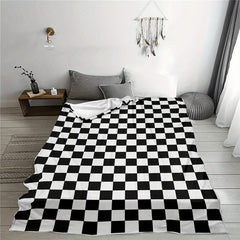 Plaid Flannel Blanket Soft Warm Bed Sofa Camping