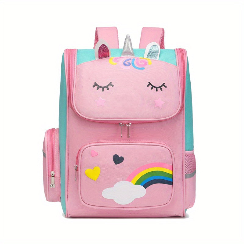 Unicorn Pattern Children's Backpack with Reflective Strip