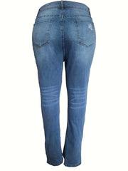 Flared Leg Stretch Washed Jeans