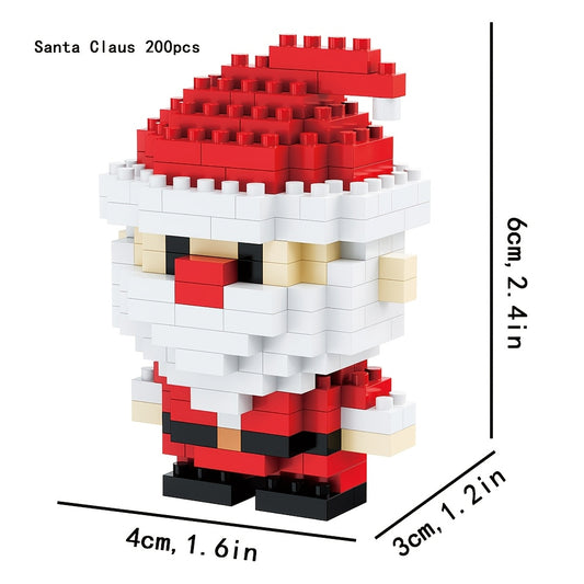 Christmas Building Blocks Toys Santa Elf Train Snowman Tree Reindeer