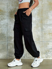 Cargo Pants Casual Elastic Waist Long Length Pants
