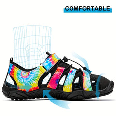 Women's Tie Dye Water Shoes Hook & Loop Fastener Wading Shoes