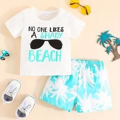 Toddler Boys Coconut Tree Print Top & Shorts Set