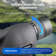60mm Large Obj Lens Outdoor Monocular with Tripod - Christmas Gift