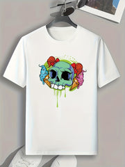 Skull And Ice Cream Men's Graphic T-shirt for Summer