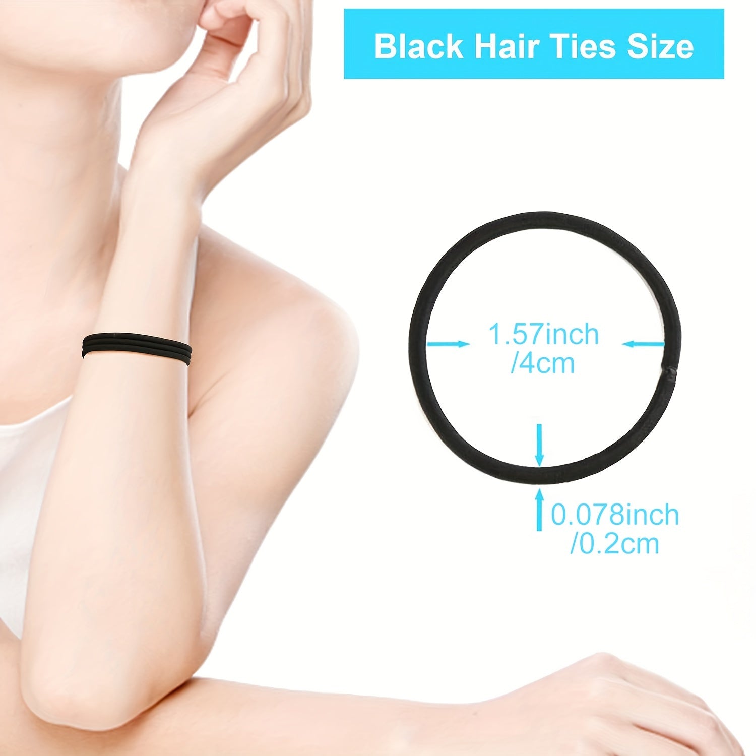100pcs Thin Elastic Hair Tie Hair Rope Accessories