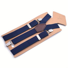 Men's Women's 2 Inch Elastic Suspenders Y Back 3 Clips