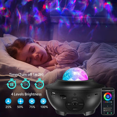 Star Projector Night Light with Remote, Music Speaker, Timer - For Baby, Kids