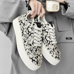 Men's Floral Lace-Up Platform Sneakers