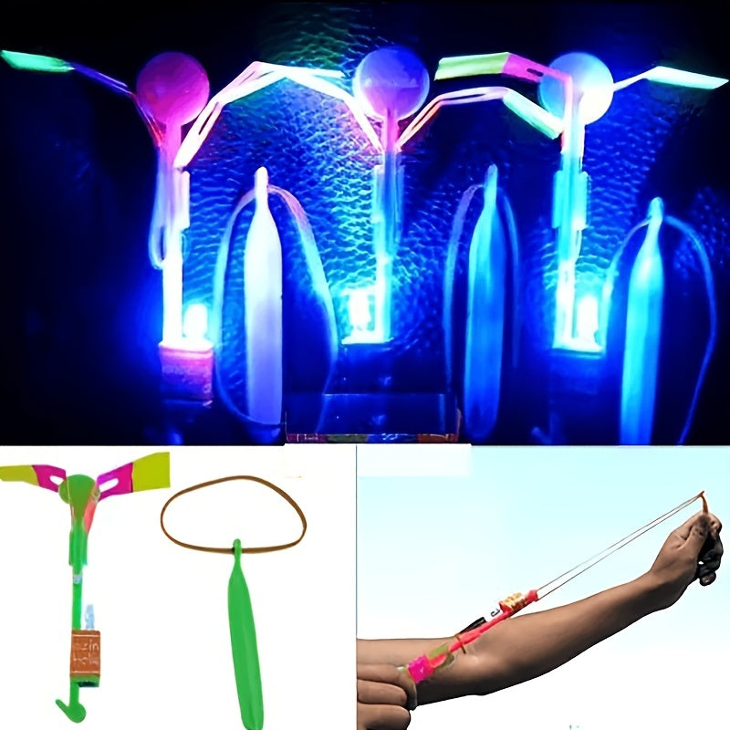 10pcs LED Light Arrow Rocket Helicopter Flying Toy Party Fun Gift