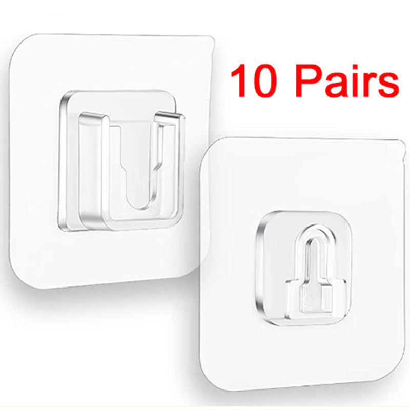 10pcs Transparent Suction Cup Wall Hook for Kitchen Plant Hanging Rack