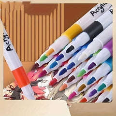 Acrylic Pens Watercolor Pencils Art Set 24 48 Colors Waterproof Opaque Markers