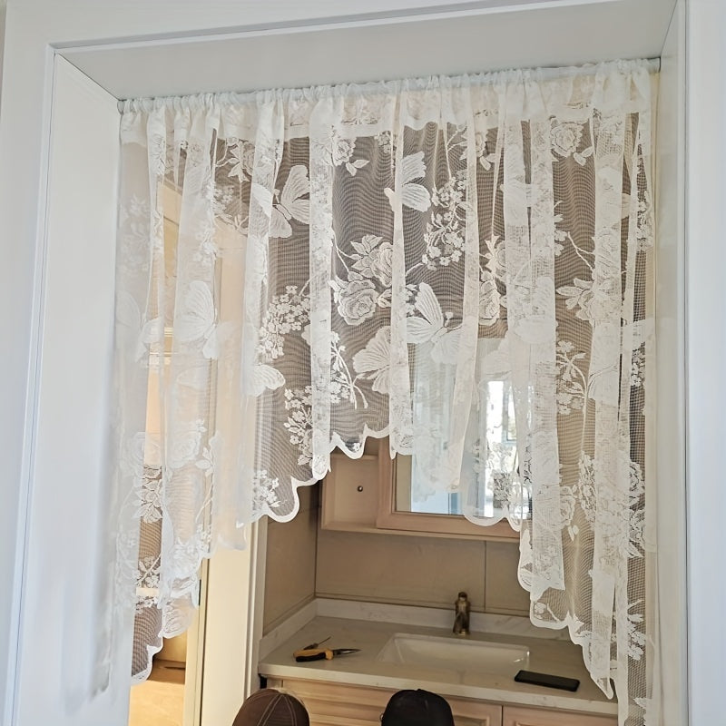 1PC Lace Butterfly Floret Curtain Window Decor Curtains Tulle Living Room