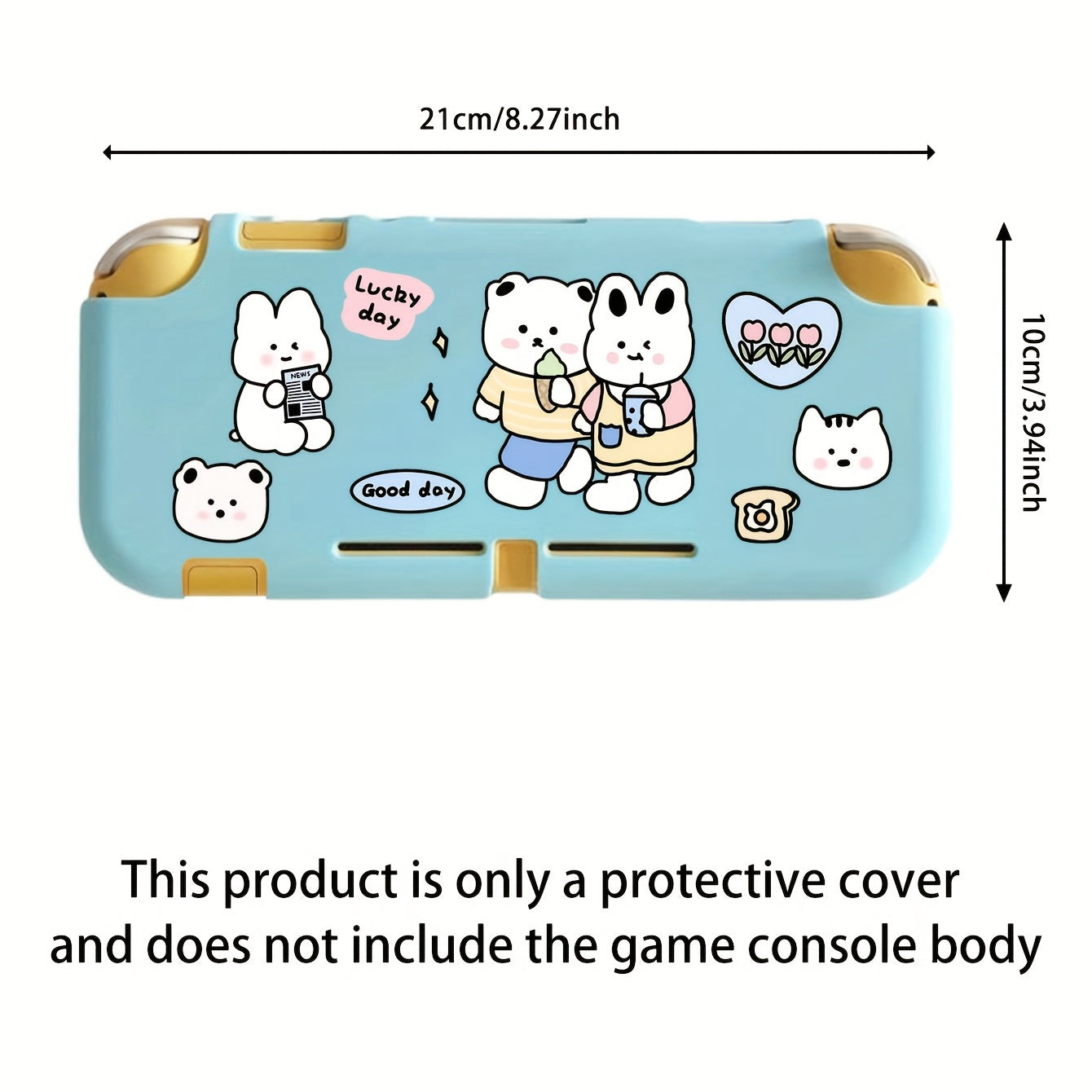 Cartoon Game Console Protective Case with Handle - Silicone Soft Shell