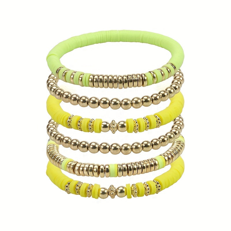 Colorful Soft Pottery Bracelet Set