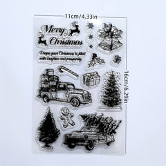 Christmas Word Bell Tree Truck Painting Tool Silicone Stamp