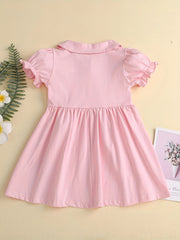 Baby Girls Cat Puff Sleeves Dress Princess Dresses For Summer