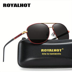 RoyalHot Pilot Frog Mirror Metal Polarized Sunglasses