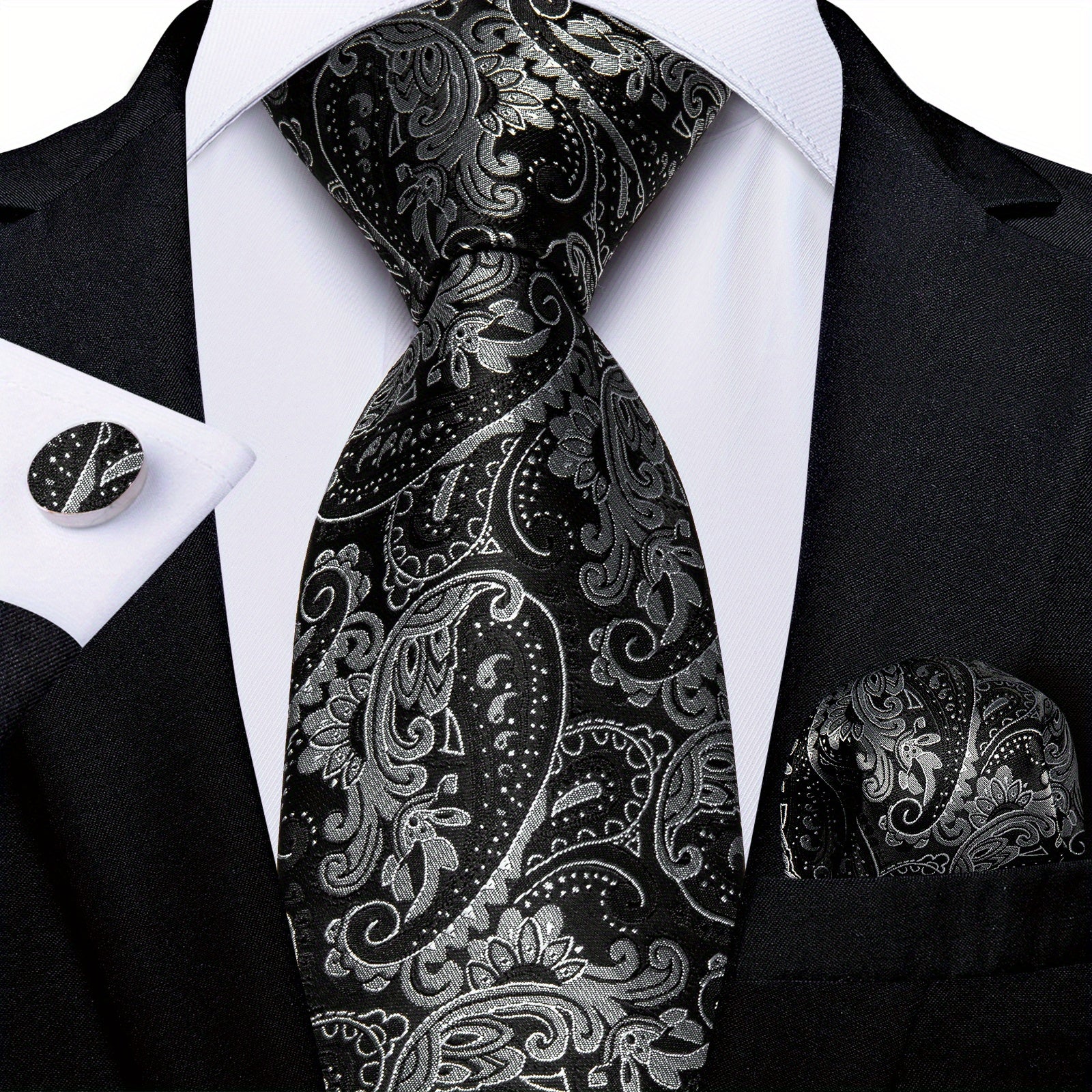 Men's Tie Paisley Wedding Tie For Men Set