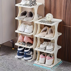Slim Shoe Rack Plastic Door Back Shoe Storage Rack Space Saving