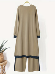 Casual 3pc Set Open Front Cardigan & V Neck Tops & Wide Leg Pants
