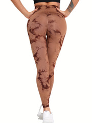 Tie Dye Hip Lifting Yoga Pants High Stretch Running Workout Fitness Leggings