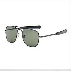 AO Men's Square Frame Metal Anti Light Sunglasses