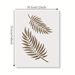 Large Reusable Palm Leaves Wall Stencil - Home Painting Decor