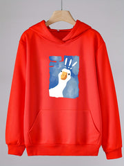Girls Cartoon Goose Hooded Sweatshirt Long Sleeve Pullover For Girls Clothes