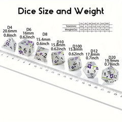 Metal Texture Petal Dice Set Heavy Metal Design for Collection