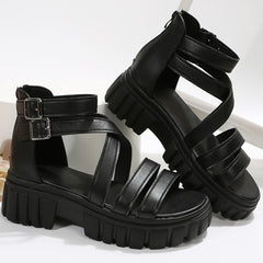 Women's Open Toe Platform Sandals Buckle Summer Sandals